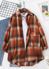 Plaid Brushed Woolen Vintage Shirt